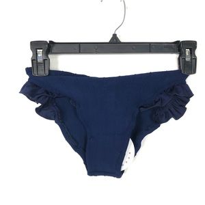 Hunza G Frill Ruffle Bikini Bottoms Navy Blue OS